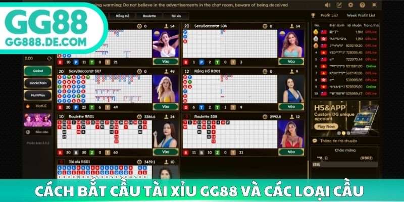 Cách bắt cầu tài xỉu GG88 và đặc điểm các loại cầu