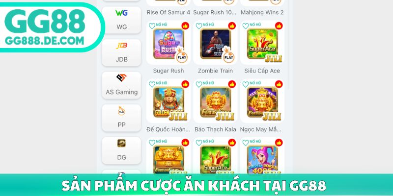 Sản phẩm cược ăn khách tại GG88
