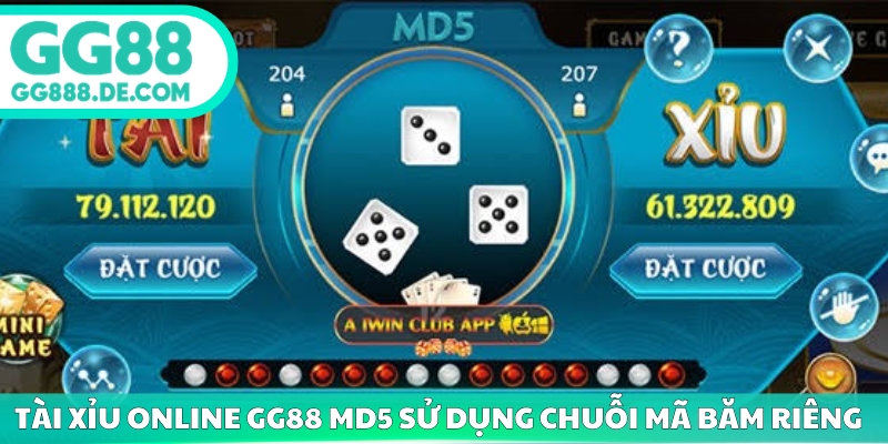 Tài xỉu online GG88 MD5 sử dụng chuỗi mã băm riêng