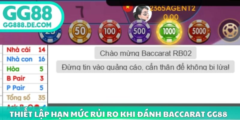 Thiết lập hạn mức rủi ro theo bí quyết đánh baccarat GG88