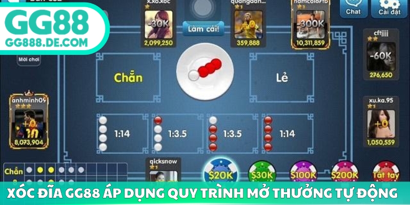 Xóc đĩa GG88 áp dụng quy trình mở thưởng tự động